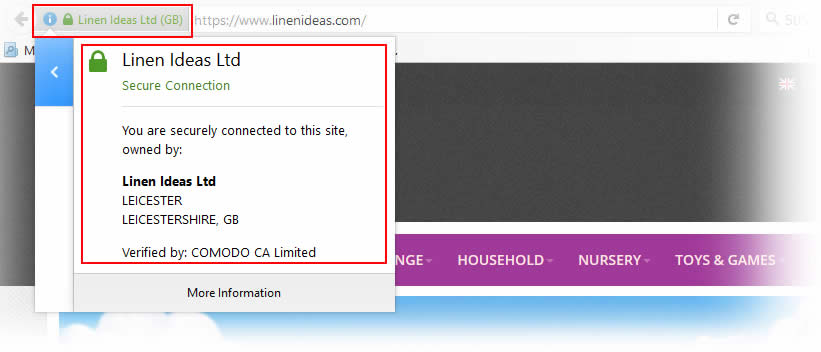 SSL Green-bar of linenideas.com